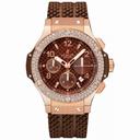 Hublot Big Bang Cappuccino Brown Dial 18kt Rose Gold Brown Rubber Men's Watch 341PC3380RC