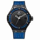 Hublot Big Bang Caviar Black Dial Blue Gummy Alligator Men's Watch 346CD1800LR1901