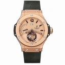 Hublot Big Bang Champagne Dial 18kt Rose Gold Black Rubber Automatic Men's Watch 302PI500RX