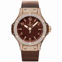 Hublot Big Bang Diamond Brown Carbon Fiber Dial 18k Rose Gold Ladies Watch 361.PC.3380.RC.1704