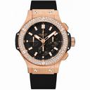 Hublot Big Bang Gold Black Dial Chronograph Diamond Men's Watch 301PX1180RX1104