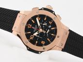 Hublot Big Bang Gold Mat 301.PL.500.RX Midsize Black Rubber Strap Watch