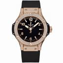 Hublot Big Bang Gold Pave Diamond Black Dial 18 kt Rose Gold Ladies Watch 361.PX.1280.RX.1704
