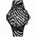 Hublot Big Bang Zebra Diamond Dial Black Ceramic Chronograph Ladies Watch 341CV7517VR1975
