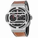 Hublot Chukker Bang Black Dial Titanium Brown Leather Men's Watch 317NM1137VR