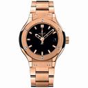 Hublot Classic Fusion Black Dial 18kt Rose Gold Band and Case Ladies Quartz Watch 581.OX.1180.OX