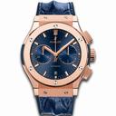 Hublot Classic Fusion Blue Sunray Dial Chronograph 18K King Gold Men's Watch 521.OX.7180.HR