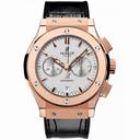 Hublot Classic Fusion Silver Dial Black Leather Band 18 Carat Rose Gold Case Automatic Men's Watch 541.OX.2610.LR