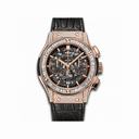 Hublot Classic Fusion Skeleton Dial 18k Rose Gold Diamond Set Chronograph Men's Watch 525.OX.0180.LR.0904