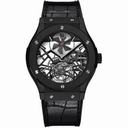 Hublot Classic Fusion Skeleton Dial Black Ceramic Black Leather Automatic Men's Watch 505CM0140LR