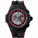 Hublot King Power Skeleton Transparent Dial Black Leather with Red Stitching Band Carbon Fiber  Case Automatic Men's Watch 701.QX.0113.HR