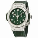 Hublot Tutti Frutti Matte Green Dial Automatic Green Alligator Rubber Diamond Ladies Watch 341.SV.5290.LR.1104