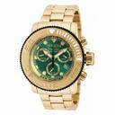 Invficta Sea Hunter Chronograph Green Dial Gold Ion-plated Men's Watch 19604