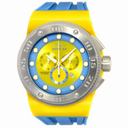 Invicta Akula Chronograph Yellow Dial Stainless Steel Light Blue Rubber Men's Watch 12321