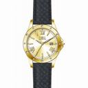 Invicta Angel Gold Dial Black Leather Ladies Watch 14843