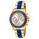 Invicta Angel Multi-Function Silver Dial Gold-plated Blue Acetate Ladies Watch 18871