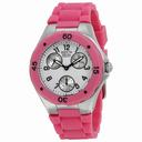 Invicta Angel Multi-Function White Sunray Dial Pink Silicone Ladies Watch 18791