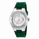 Invicta Angel Silver and Mother of Pearl Dial Dark Green Silicone Ladies Watch 19393