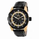 Invicta Aviator Black and Gold Dial Black Leather Men's Watch 19564