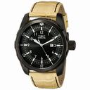 Invicta Aviator Black Dial Beige Leather Men's Watch 19566