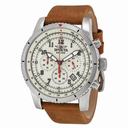 Invicta Aviator Chronograph Cream Dial Tan Leather Men's Watch 18923