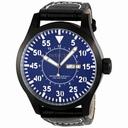 Invicta Blue Dial Black Genuine Calf Leather Men's Watch 11207
