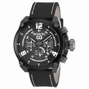 Invicta Corduba Chronograph Black Carbon Fiber Dial Black Leather Men's Watch 18935