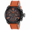 Invicta Corduba Chronograph Black Carbon Fiber Dial Orange Leather Men's Watch 18933