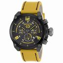 Invicta Corduba Chronograph Black Carbon Fiber Dial Yellow Leather Men's Watch 18934