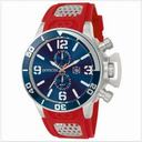 Invicta Corduba GMT Blue Dial Stainless Steel Red Rubber Men's Watch 80311