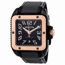 Invicta Cuadro Rose Gold Tone Quartz Black Dial Men's Watch 1458