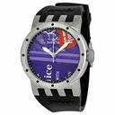 Invicta DNA Recycled Art Purple Dial Black Rubber Ladies Watch 10440