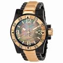 Invicta Excursion Black Pearl Dial Rose Gold-tone Stainless Steel Men's Watch 11516