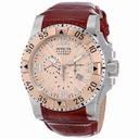 Invicta Excursion Chronograph Rose Dial Brown Leather Men's Watch 80715