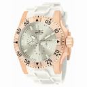 Invicta Excursion Chronograph Silver-tone Dial White Polyurethane Band Men's Watch 11909