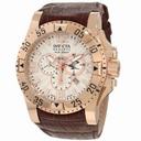Invicta Excursion Chronograph White Dial Brown Synthetic Leather Men's Watch 10522