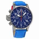 Invicta Force Lefty Crown Chronograph Blue Dial Blue Fabric Men's Watch 12074