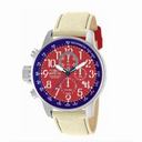Invicta Force Lefty Crown Chronograph Red Dial Beige Fabric Men's Watch 12081