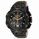 Invicta Jason Taylor Chronograph Black Dial Black and Yellow Leather Men's Watch 17184