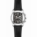 Invicta Lupah Chronograph Black Dial Stainless Steel Black Leather Men's Watch 13691