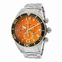 Invicta Lupah Chronograph Orange Dial Stainless Steel Men's Watch 14200