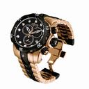 Invicta Men's Reserve Collection Black Ion-Plated and Rose-Gold Tone Chronograph Watch 5728