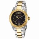 Invicta Pro Diver Black Dial 18kt Gold Ion-plated Ladies Watch 14352