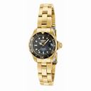 Invicta Pro Diver Black Dial 18kt Gold Ion-plated Ladies Watch 14986