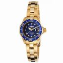 Invicta Pro Diver Blue Dial Gold-plated Ladies Watch 17036