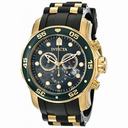 Invicta Pro Diver Chronograph Black Mother of Pearl Black Polyurethane  Gold-plated Men's Watch 17883