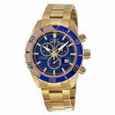 Invicta Pro Diver Chronograph Blue Dial Gold Ion-plated Men's Watch 14342