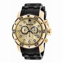 Invicta Pro Diver Chronograph Gold Dial Black Polyurethane Men's Watch 18040