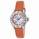 Invicta Pro Diver Mother Of Pearl Dial Ladies Ornage Leather Watch 18491