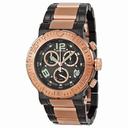 Invicta Reserve Chronograph 18k Rose Gold-Plated and Black Steel Men's Watch 6763
